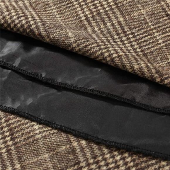 Womens Wool Skirts Elastic Waist A-Line, Long Skirts Brown - Picture 6 of 6